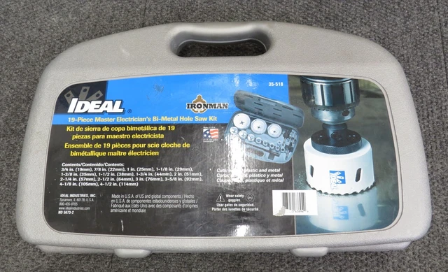 Ironman Ideal 35-518 19-pc Master Electrician's Bi-Metal Hole Saw Kit