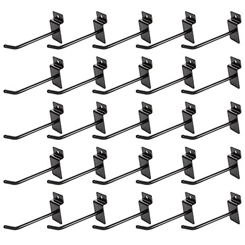 32 PCS 4 inch Slatwall Hooks, Metal Display Panel Hooks, Heavy Duty Sl...