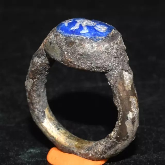 Ancient Eastern Roman Mix Silver Ring with stone intaglio Ca. 1st-2nd Century AD