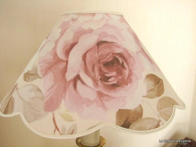 Abat-jour En Lin Festonné - Motifs Angelots - Style Shabby Chic - Neuf