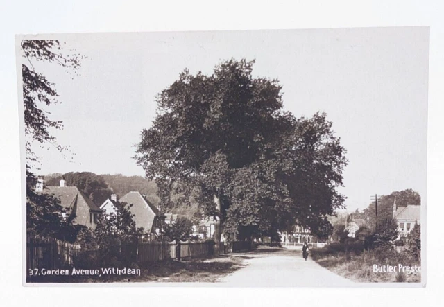 Postcard Brighton Withdean Carden Avenue 1928 Vintage RPPC B&W used