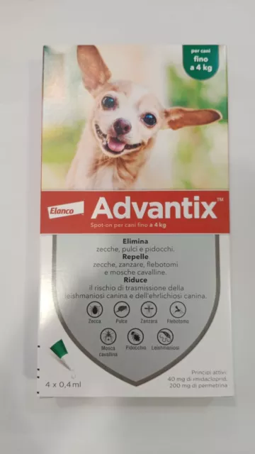 Super promo. Advantix Spot-on per Cani Fino a 4kg - 4 Pipette x 0,4ml