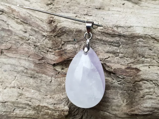 Edelsteinanhänger, Amethyst hell Oval Tropfen Ketten Anhänger, Schmuck