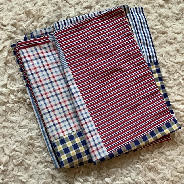 2 Tommy Hilfiger red white blue all American check strip STANDARD pillow shams