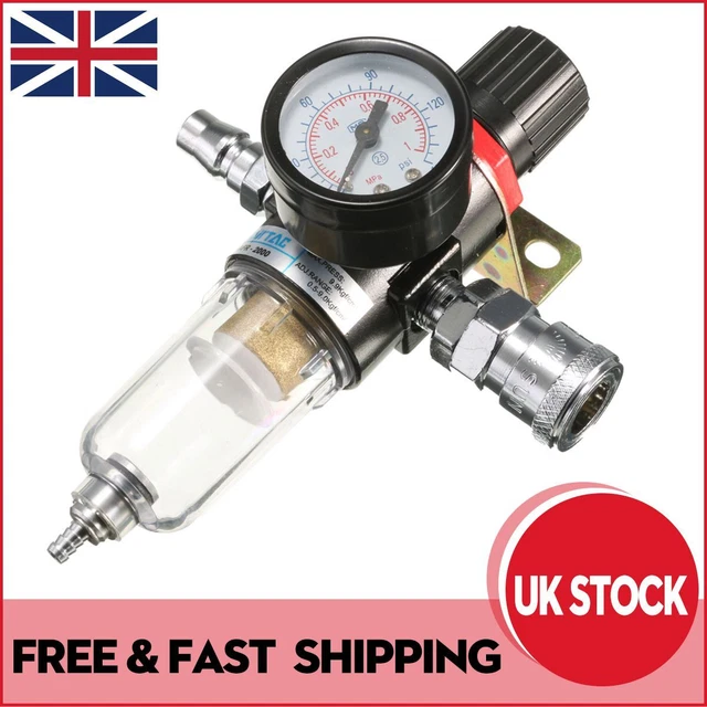 AIR COMPRESSOR OIL Water Regulator 1/4'' Filter Pressure Gauge Moisture