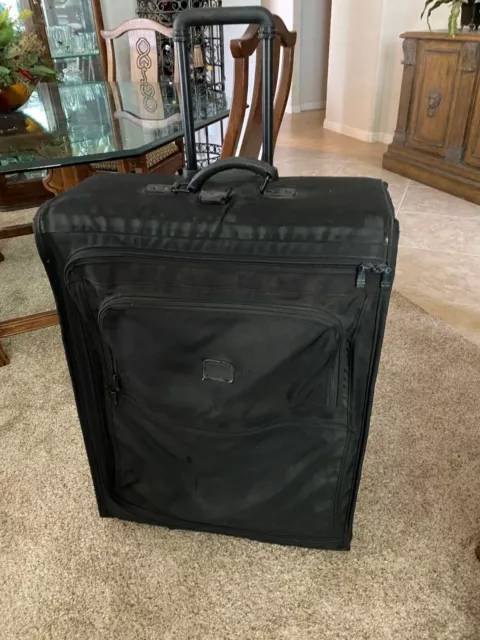Large Black Tumi Luggage Suitcase Cargo Wheels Nylon Ballistic