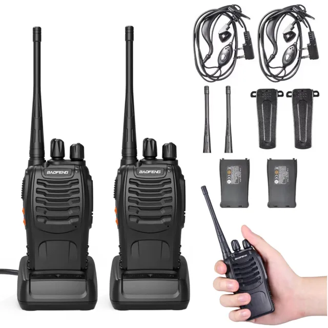 2 Stk Baofeng BF-888S Walkie Talkie Sprechfunkgeräte Handfunkgerät Set 16 Kanäle