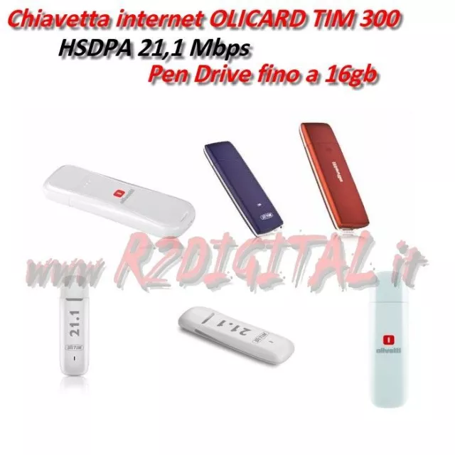 PENNA CARD INTERNET OLICARD 300 WHITE TIM HSDPA UMTS 21,1 MBPS CARD + PEN 32 Gb