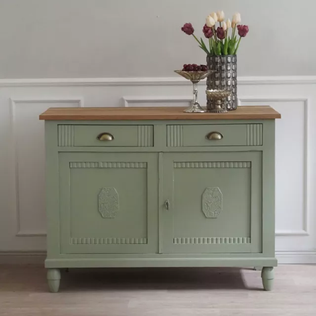 ANTIK 1910 Kommode Shabby Mint Grün Schubladen Schrank Pastell Landhaus Vintage