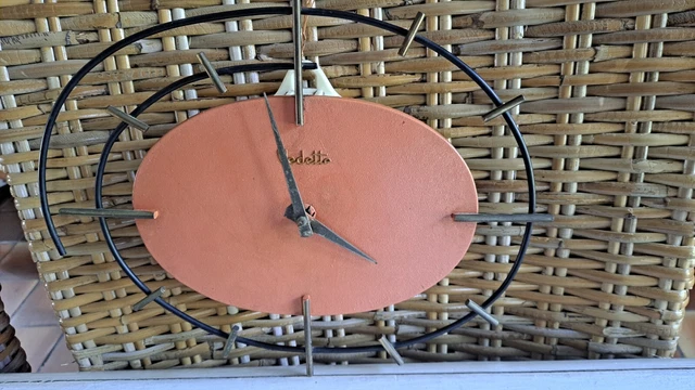 FONCTIONNE Pendule / horloge murale Kiplé bois rose années 1960 FONCTIONNE Pendule / horloge murale Kiplé bois rose années 1960