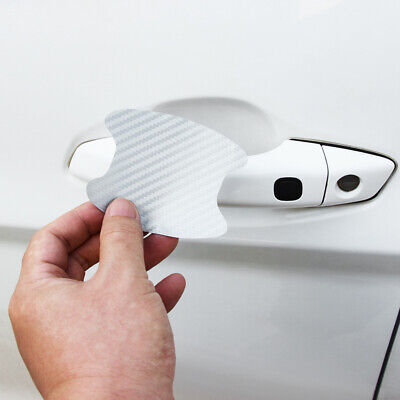 4× Carbon Fiber Car Door Handle Protector Film Anti-Scratch Stickers Universal