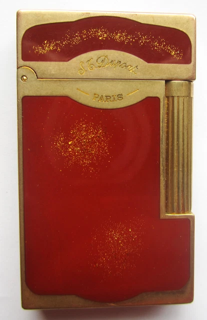 Briquet Dupond Or Laque Poudre D'or