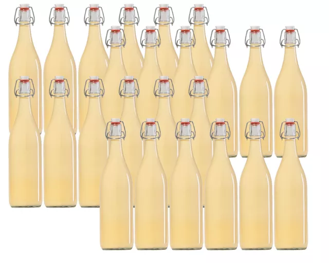 24 x Leere Glasflaschen mit Bügelverschluss Bügelflasche 1L 1000ml Typ A