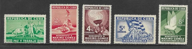 Caribbean Complete Stamp Set Scott #332 - 336 Mlh 1936 1Cuba
