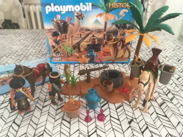 PLAYMOBIL history 5387  egyptien voleurs avec dromadaire oasis et puits