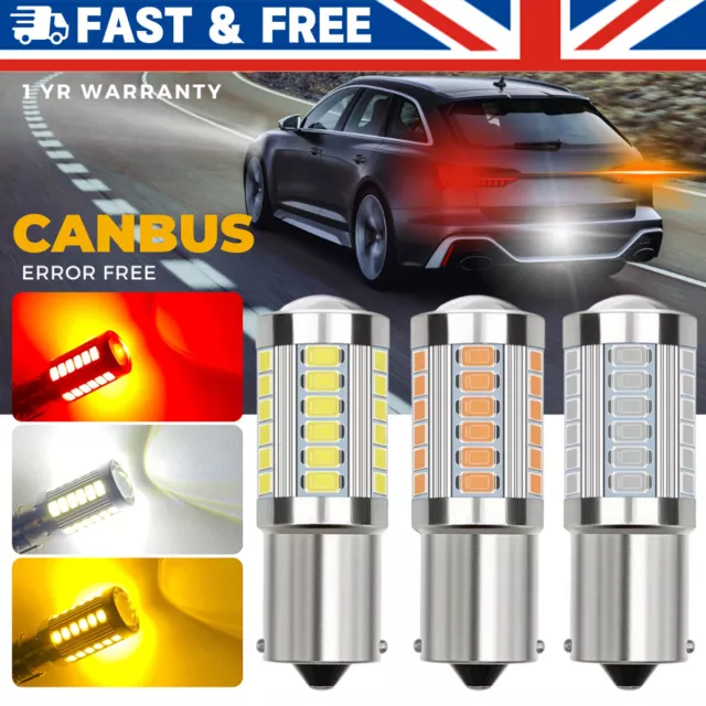 4Pack 382 P21w Ba15s Led Canbus Reverse 1156 Indicator Fog Brake Light Bulbs 12v