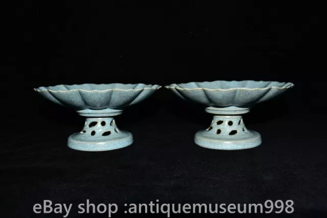 6 "Chine ancienne dynastie de la porcelaine du four à Ru paire de soucoupes sèch