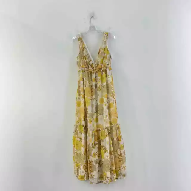 NWT Charlotte Russe Yellow Floral Print Maxi Summer Dress Womens Size S