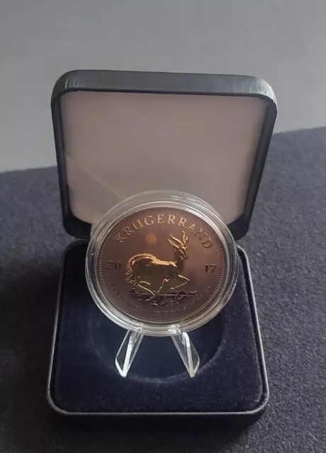 Krügerrand 2017 Silber 1 Oz Ruthenium & Gold Plated + Box