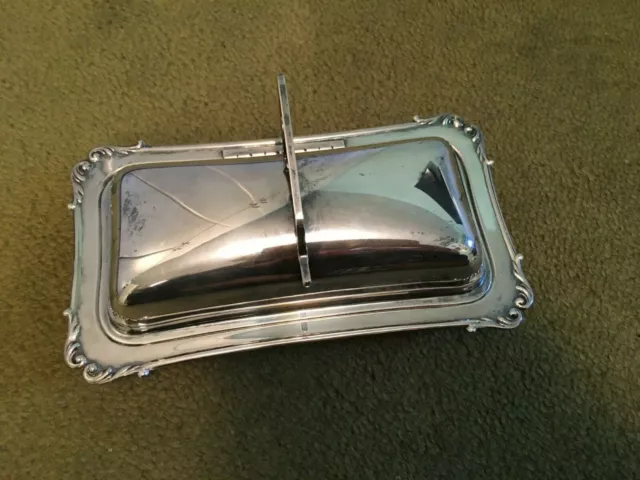 Sliver plated butter dish. circa 1960, Mfg Crescent Silverware Co Port Jervis NY