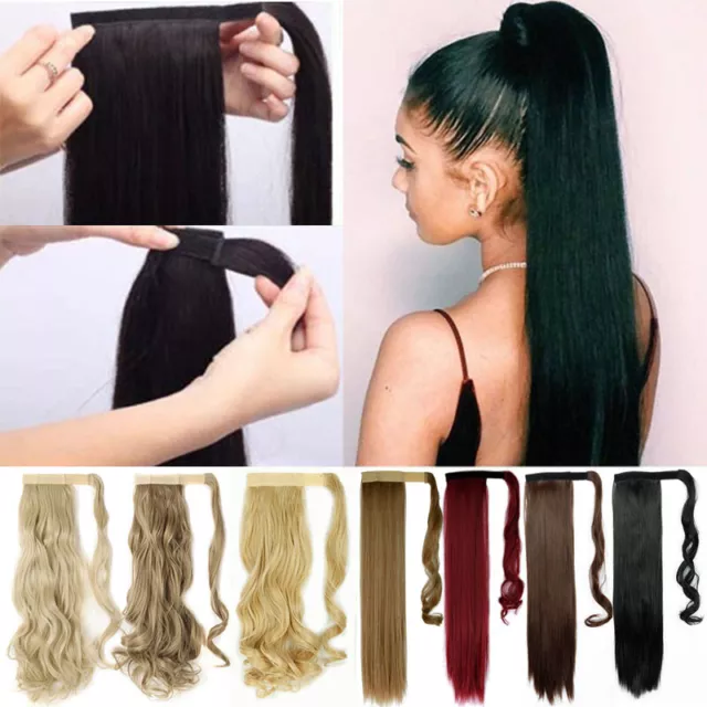 AU Clip In Ponytail Pony Tail Hair Extension Fake Hair Pieces Long curl wavy AI5 3