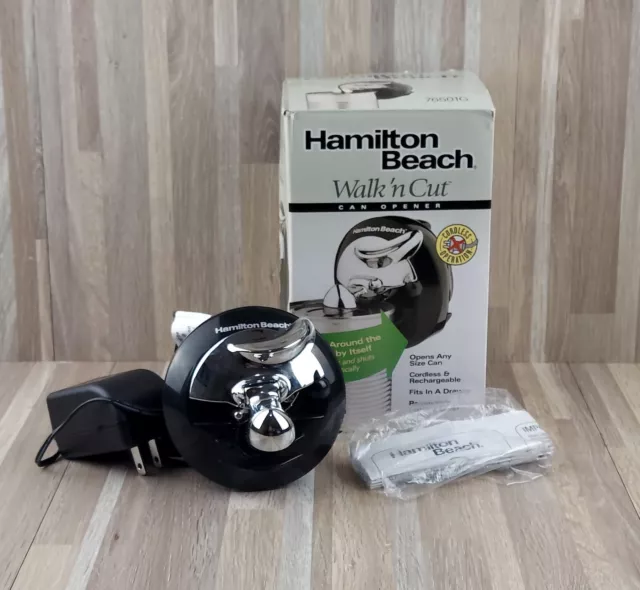 Hamilton Beach Walk 'n Cut Can Opener, Automatic Hands Free, Cordless &  Rechargeable, Black (76501G) & (76606ZA) Smooth Touch Electric Automatic  Can