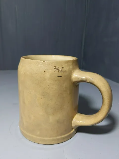 Antique Beer Mug German Stoneware 4/10 Measure Liter Marked 1526 94 26