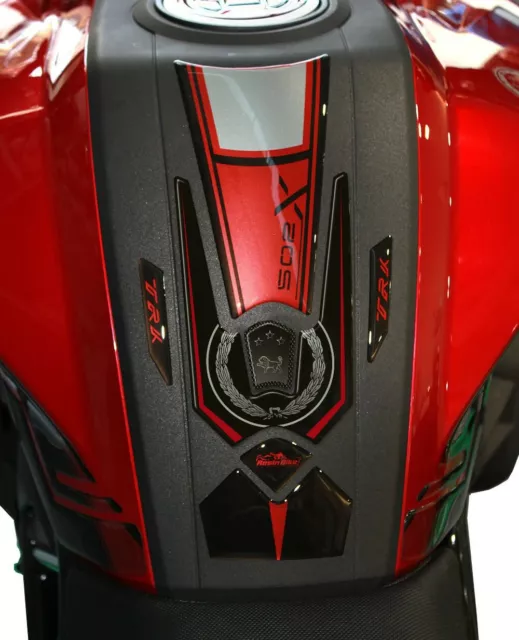 Adesivi Paraserbatoio Moto 3D Resinati Compatibile Con Benelli Trk 502 X - Rosso