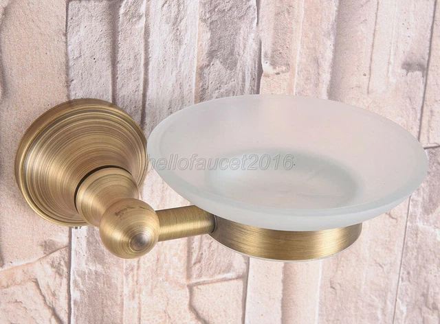 Antique BrassBathroom Wall Mounted Glass Soap Dish Holder Bathroom Accessories