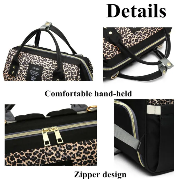 Diaper Bag Backpack Multi-Function Waterproof Baby Leopard Traveling Bags 050 8