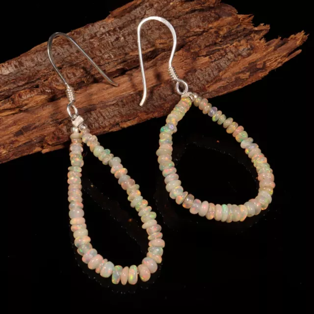 NATURAL ETHIOPIAN OPAL Beads Earring, Smooth Dangle Earring, Opal ...