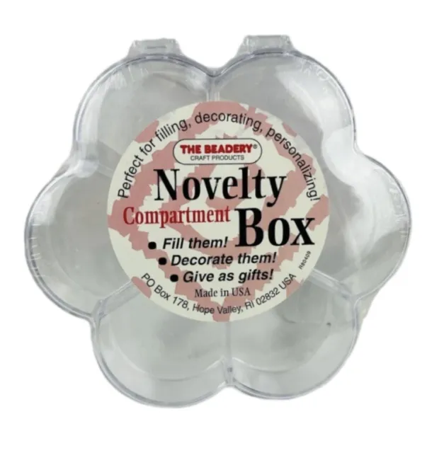 "The Beadey Novelty Box Contenedor Organizador Transparente Plástico en Forma de Flor 5,5"