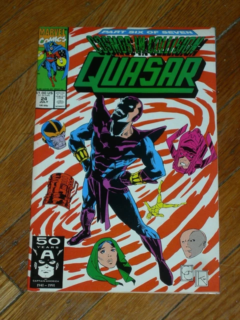 Marvel Comics Quasar #24 1991 Cosmos In Collision Thanos Infinity Gauntlet War