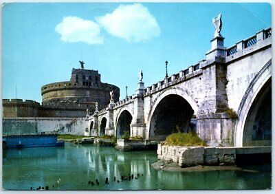 Postcard - The Tiber Bridge and St. Angelo Castle - Rome, Italy