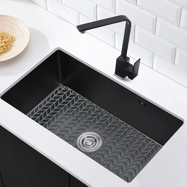 Kitchen Sink Mat Non-Slip Silicone Drain Pad Protector Food Drainer 26*14in