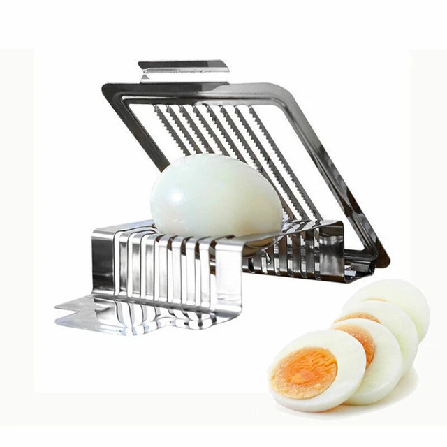 EGG SLICER STAINLESS Steel Eggs Hard Boiled Metal Cutter Section