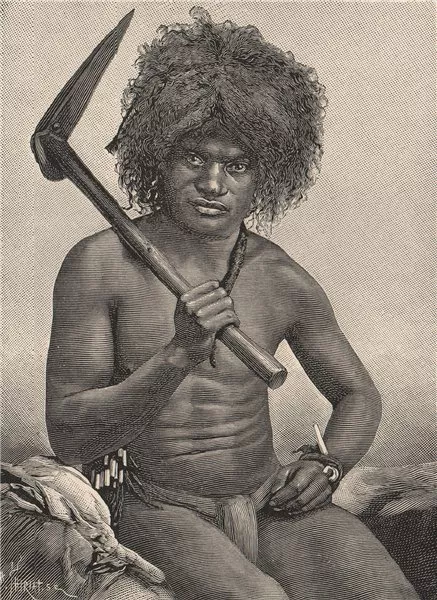 New Caledonian man. Melanesia 1885 old antique vintage print picture