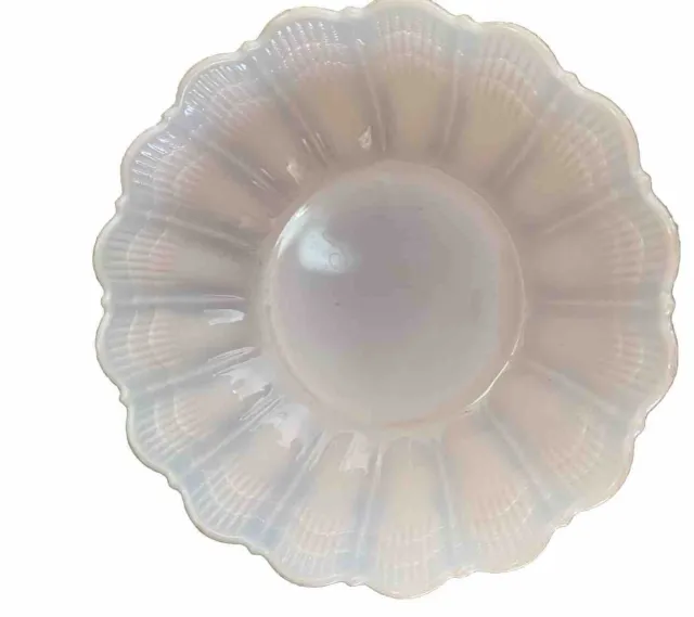 Cambridge Milk Glass Pink Crown Tuscan Seashell Sea Shell Bowl Large 2