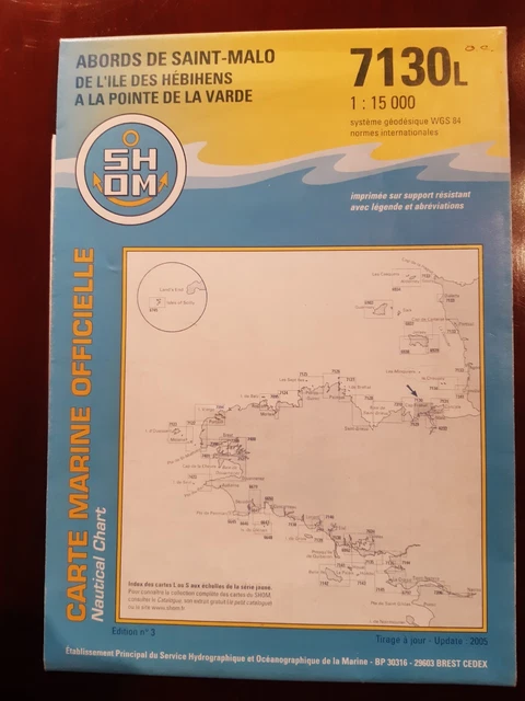 CARTE SHOM 7130L Abords de Saint Malo 1/15000 Edition N°3