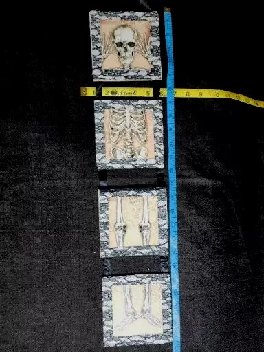 Halloween Skeleton Rattling Bones Festive Sturdy Block Signs 29" x 5"   (T71)