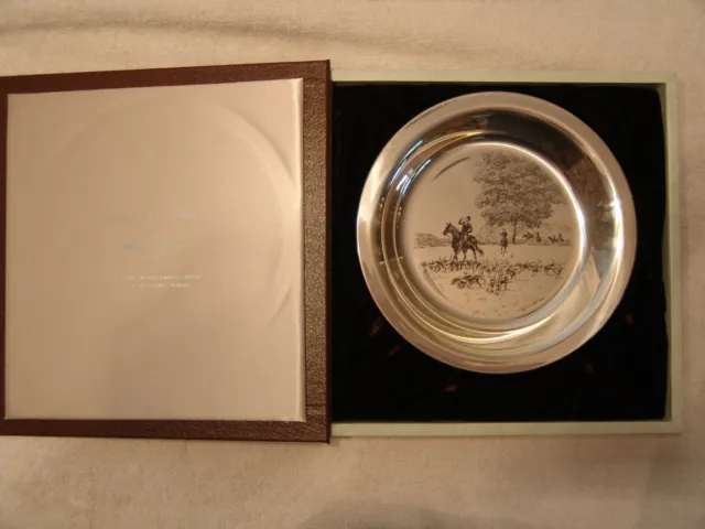 James Wyeth 1974 "Riding to the Hunt" 3nd Edition Sterling Silver L.E. Plate