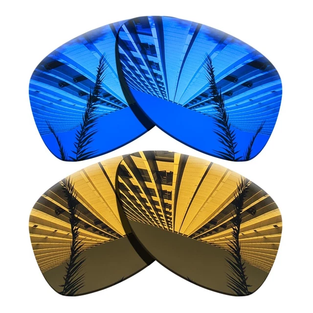 2 Pairs Polarized Replacement Lens For-Oakley Dispatch 2-Purple Blue+Copper Gold
