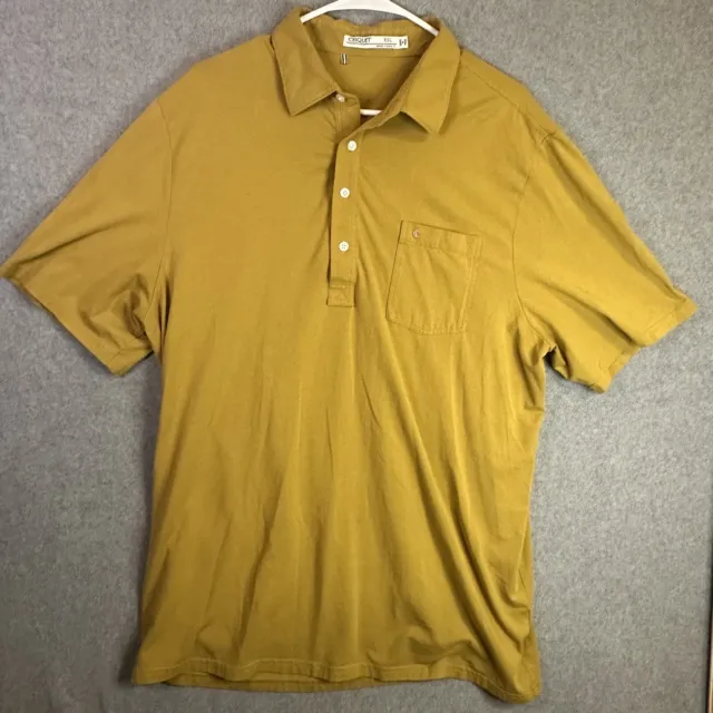 Criquet Polo Shirt Mens 2XL Yellow Shirt Sleeve Pima Cotton Spandex Golf Golfing