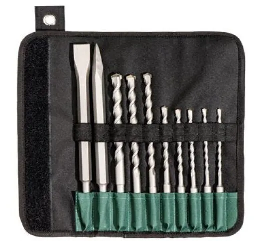 metabo SDS-plus drill bit / chisel set , "SP", 10 pieces (630824000)