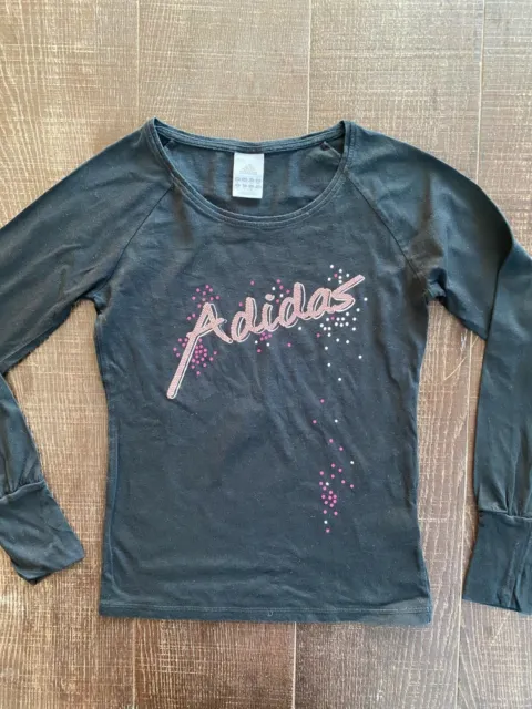 Adidas++T Shirt++Tg. 40++Originale 100%++Nero++Street Wear++Manica Lunga