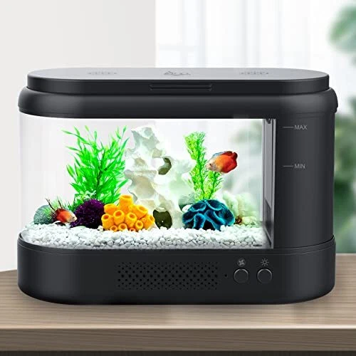 Aquarium Kit 1.8 Gallon Small Betta Fish Tank with Adjustable LED Lighting (9