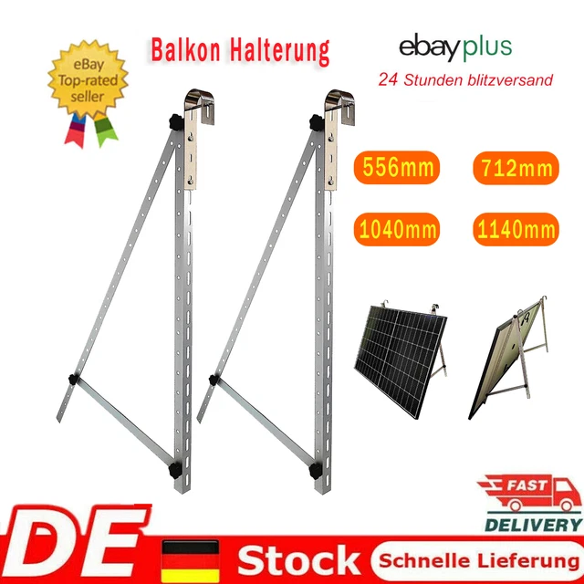 Kit Montaggio Centrale Elettrica Gancio Balcone Per Pannelli Solari - Supporto Angolare Fino A 70mm Con Cavi Sicurezza Fissaggio Angolare 70mm