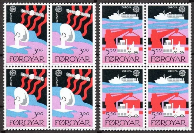 Islas Feroe 1988 montado 2 V negro, Europa, comunicación, barcos, puerto