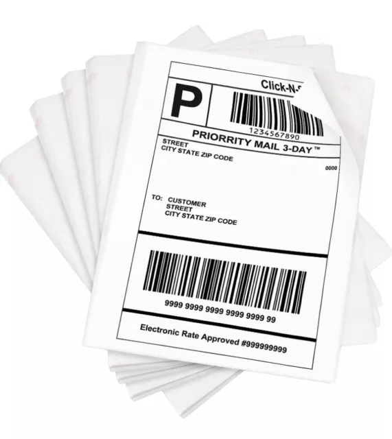500 Sheets Full-Sheet 8-1/2" x 11" Self Adhesive Shipping Labels for Laser & Ink