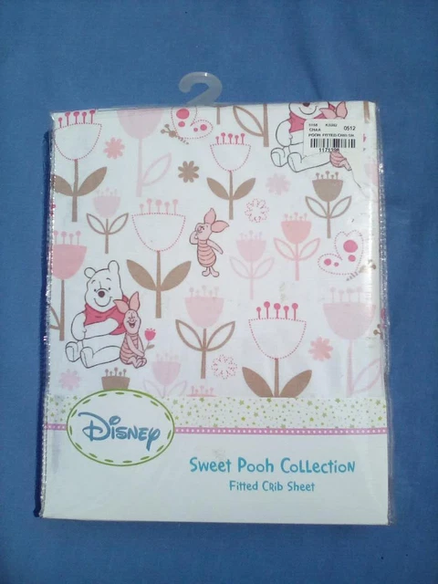 Nueva Sábana De Cuna Disney Winnie The Pooh Pooh/Lechón/Flores Rosa